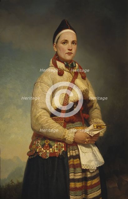 Girl from Dalarna, 1861. Creator: Gottfrid Virgin.
