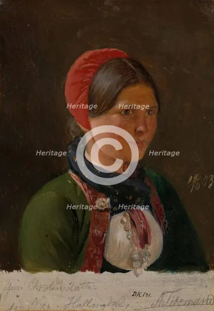 Girl from Hallingdal, 1843. Creator: Adolph Tidemand.