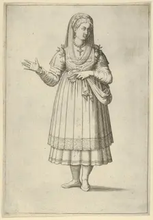 Girl from the Island of Paros, from Les quatre premiers livres des navigations et pérégri..., 1568. Creator: Anon