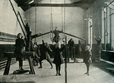 Girl Gymnasts at the Royal Institution for the Deaf and Dumb, Friar Gate, Derby 1902. Creator: Unknown