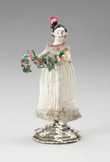 Girl Holding a Garland, France, 18th century. Creator: Verres de Nevers