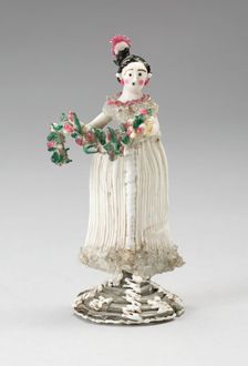 Girl Holding a Garland, France, 18th century. Creator: Verres de Nevers