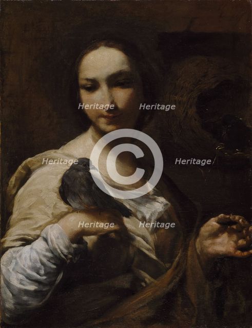 Girl Holding a Dove, 1721-27. Creator: Giuseppe Maria Crespi.