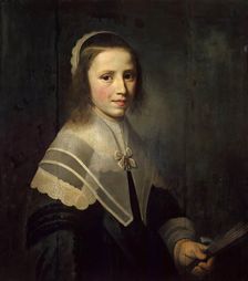 Girl Holding a Fan, 1645. Creator: Hendrik Cornelisz. van Vliet