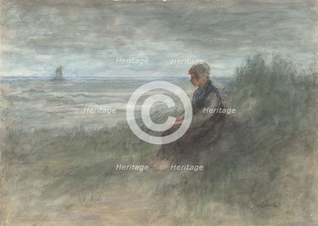 Girl in the Dunes, mid-19th-early 20th century. Creator: Jozef Israels.