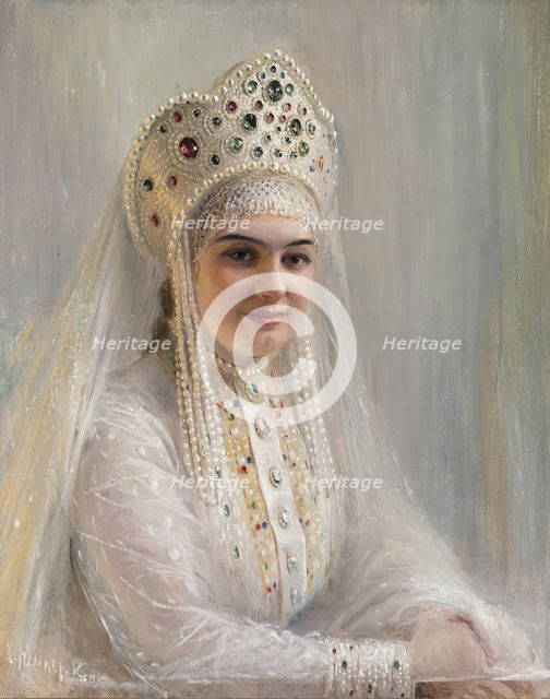Girl in the Kokoshnik, early 20th century. Creator: Sophia Ivanovna Kramskaya.