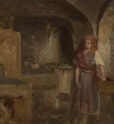 Girl in the Kitchen, 1870. Creator: Aleksander Kotsis