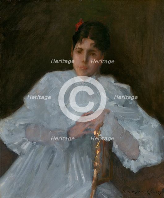 Girl in White, ca. 1890. Creator: William Merritt Chase.