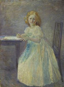 Girl in white dress, 1902. Creator: Franz Jaschke