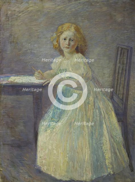 Girl in white dress, 1902. Creator: Franz Jaschke.