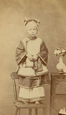 Girl in White Robe, 1870s. Creator: Unknown