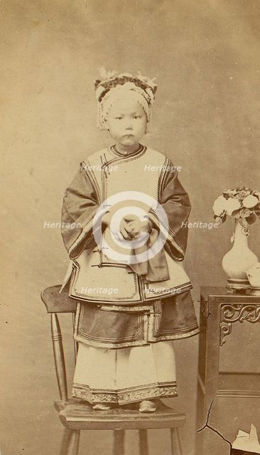 Girl in White Robe, 1870s. Creator: Unknown.