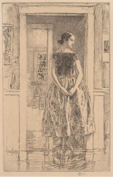 Girl in a Modern Gown, 1922. Creator: Frederick Childe Hassam
