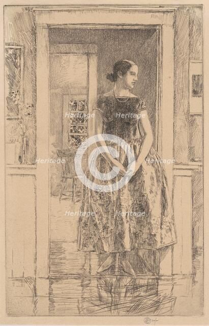 Girl in a Modern Gown, 1922. Creator: Frederick Childe Hassam.