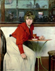 Girl in a bar 1892, oil by Ramon Casas