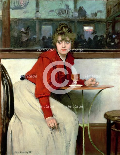  'Girl in a bar', 1892, oil by Ramon Casas.