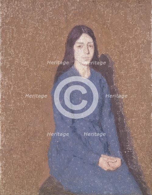 'Girl in a blue dress', 1900-1935. Artist: Gwendolen Mary John