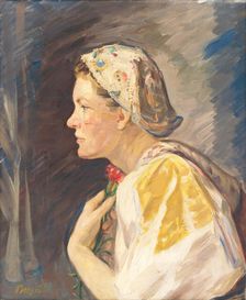 Girl in a cap, 1940. Creator: Stefan Polkorab