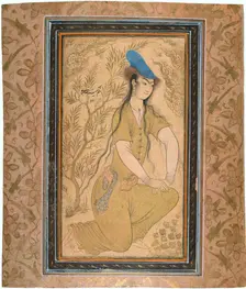 Girl in a Fur Hat, 1602. Creator: Riza-i Abbasi (ca. 1565-1635)