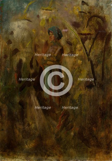 Girl in a Field, 1900-1910. Creator: Ladislav Mednyanszky.
