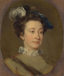 Girl in a Plumed Hat, ca. 1740. Creator: William Hogarth