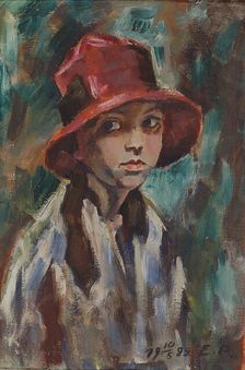 Girl in a red hat, 1929. Creator: Emil Rautala