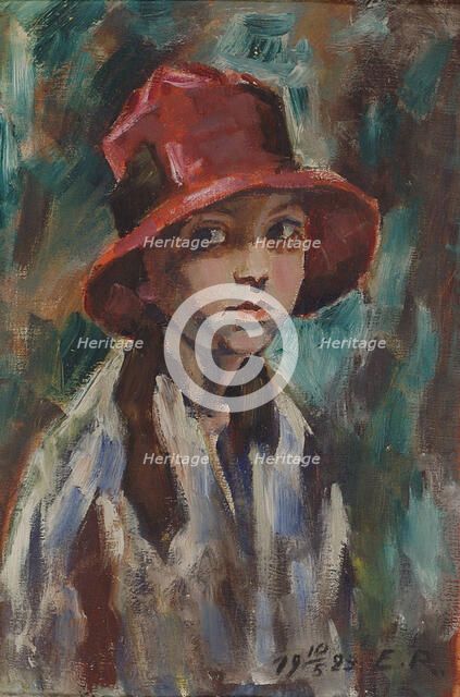 Girl in a red hat, 1929. Creator: Emil Rautala.