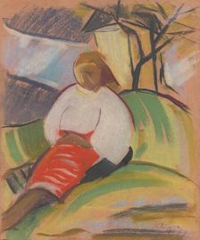 Girl in a red skirt, 1931. Creator: Zolo Palugyay