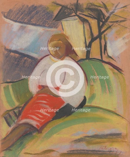 Girl in a red skirt, 1931. Creator: Zolo Palugyay.
