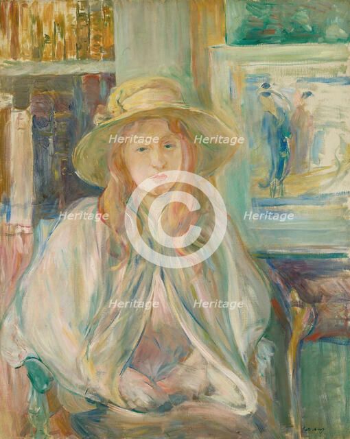 Girl in a straw hat (Fillette au chapeau de paille) , 1892. Creator: Morisot, Berthe (1841-1895).