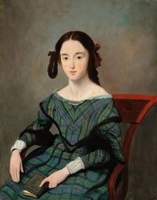 Girl in a Tartan Dress, c1840. Creator: Unknown