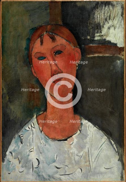 Girl in a White Blouse, c1915. Creator: Amadeo Modigliani.