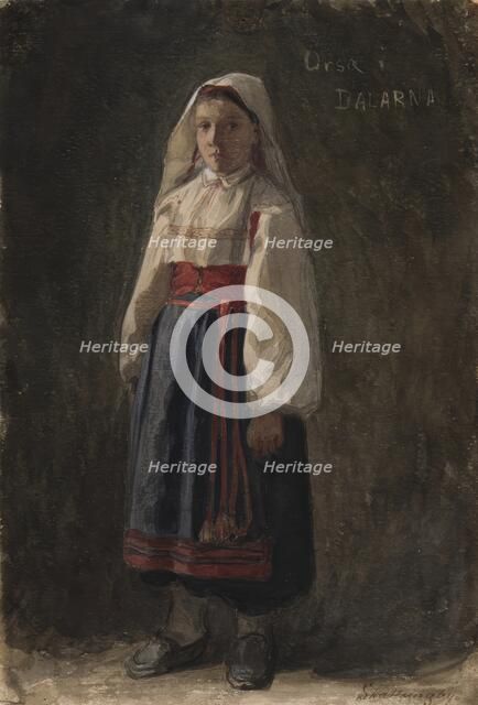 Girl in costume, 1864-1890. Creator: Carl Gustaf Hellqvist.