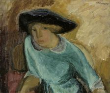Girl in Green, 1914. Creator: William Lonnberg