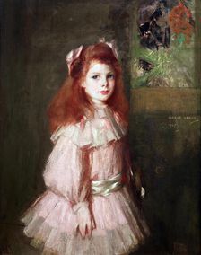 Girl in pink,1907. Creator: George Henry