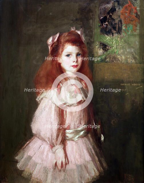 Girl in pink,1907. Creator: George Henry.