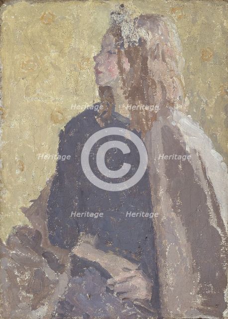 'Girl in profile', 1900-1939. Creator: Gwendolen Mary John.
