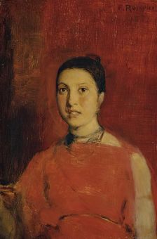 Girl in red dress, 1877. Creator: Franz Rumpler