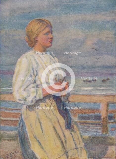 'Girl Knitting', c1917, (1919). Artist: Lionel Percy Smythe.