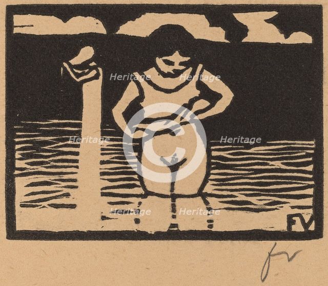 Girl Lifting Her Chemise (Fillette enlevant sa chemise), 1893. Creator: Félix Vallotton.