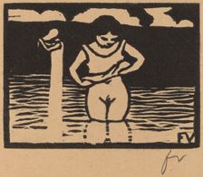 Girl Lifting Her Chemise (Fillette enlevant sa chemise), 1893. Creator: Félix Vallotton