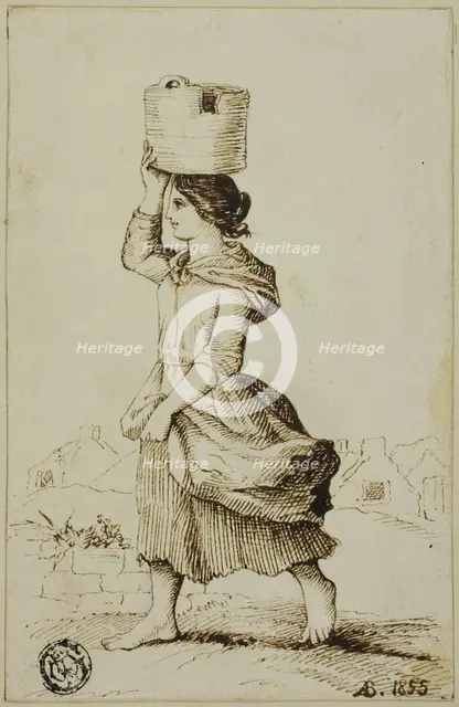 Girl of Claddagh or Fishing Suburb, Galway, 1855. Creator: A. Bradstreet.