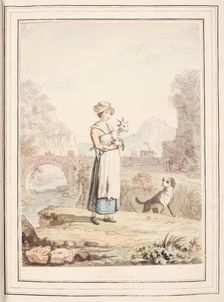 Girl of Savoy, leaf from A Collection of Dresses by David Allan Mostly from Nature 1776. Creator: David Allan