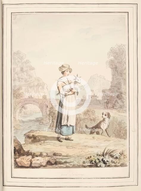 Girl of Savoy, leaf from 'A Collection of Dresses by David Allan Mostly from Nature', 1776. Creator: David Allan.