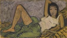 Girl on the couch , 1914. Creator: Mueller, Otto (1874-1930)