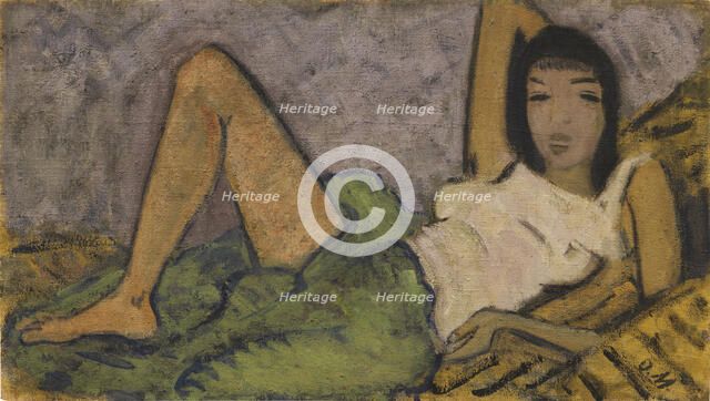 Girl on the couch , 1914. Creator: Mueller, Otto (1874-1930).