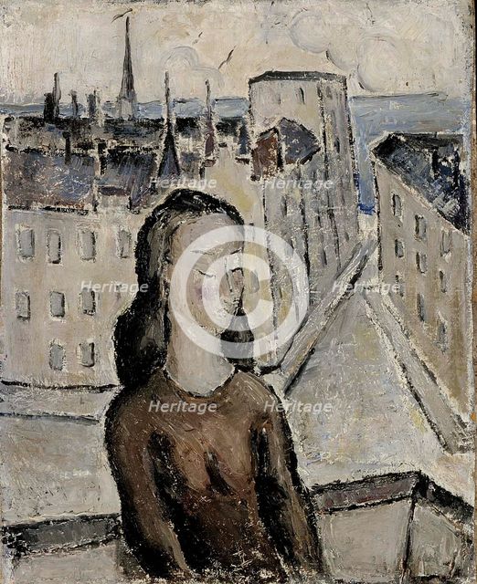 Girl on the Balcony, 1932. Creator: Ernst Krohn.