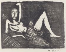 Girl on a Couch (Madchen auf dem Kanapee), 1921/1922. Creator: Otto Mueller