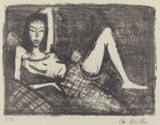 Girl on a Couch (Mädchen auf dem Kanapee), 1921/1922. Creator: Otto Mueller