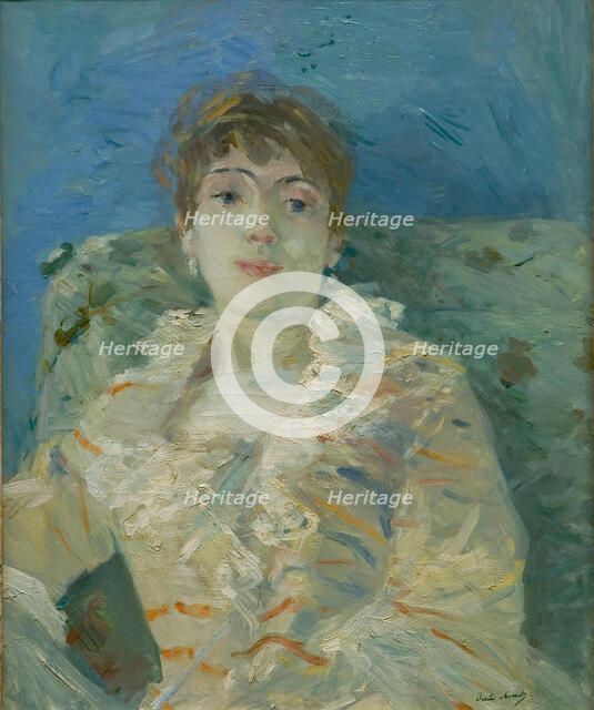 Girl on a Divan, ca 1885. Artist: Morisot, Berthe (1841-1895)